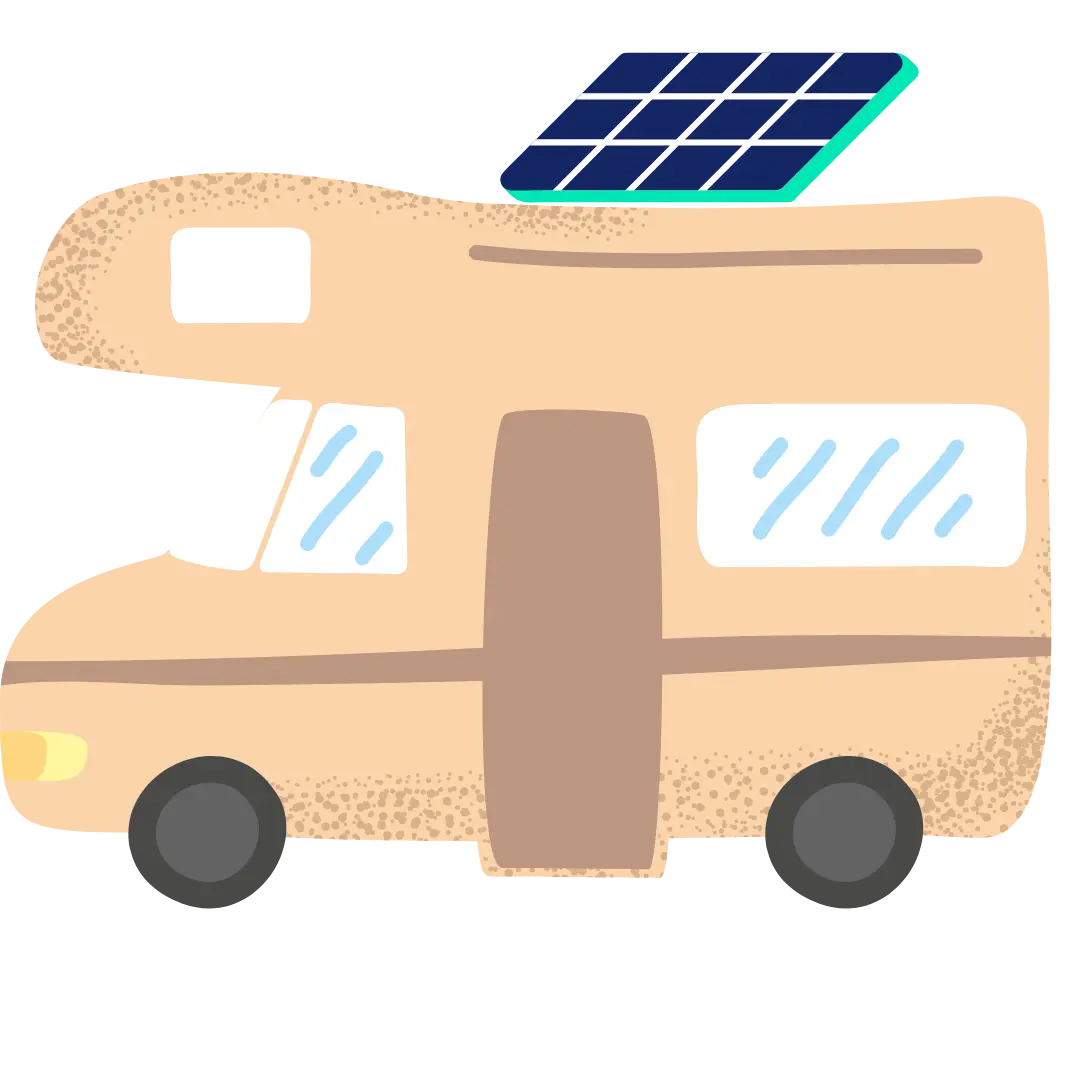 Aurinkopaneeli asuntovaunuun.